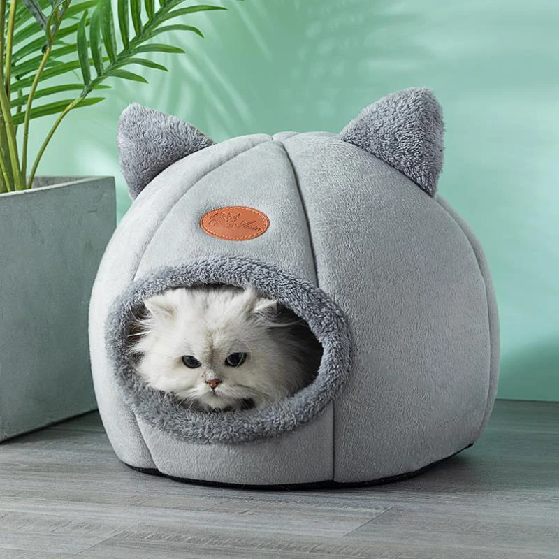 New Deep Sleep Comfort In Winter Cat Bed Iittle Mat Basket Small Dog House Products Pets Tent Cozy Cave Nest Indoor Cama Gato - Imagine 3