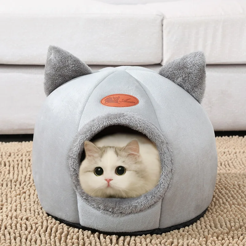 New Deep Sleep Comfort In Winter Cat Bed Iittle Mat Basket Small Dog House Products Pets Tent Cozy Cave Nest Indoor Cama Gato - Imagine 2