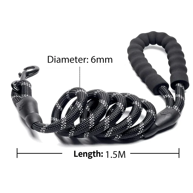 Strong Dog Leash Pet Leashes Reflective Leash For Big Small Medium Dog Leash Drag Pull Tow Golden Retriever - Imagine 2