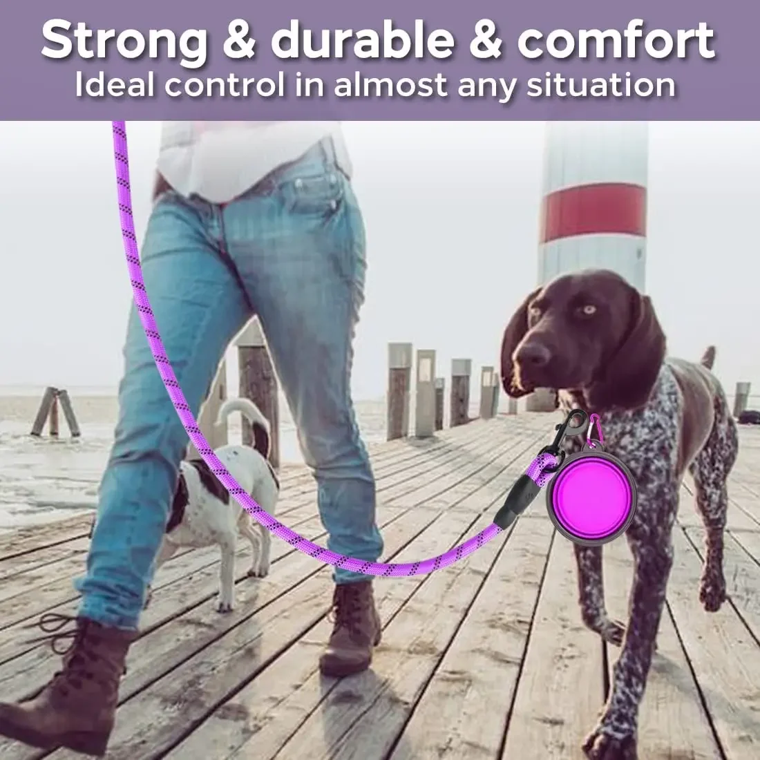 Strong Dog Leash Pet Leashes Reflective Leash For Big Small Medium Dog Leash Drag Pull Tow Golden Retriever - Imagine 4