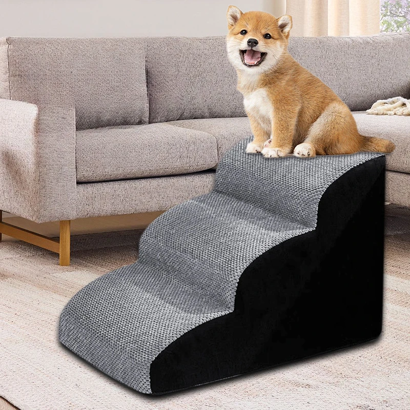 Pet 2/3 Step Dog Stair Cat Pet Ramp Ladder Washable Non Slip Removable Memory Foam Pet Products Ramp for Dog Pet Stairs for Dogs - Imagine 2